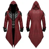 KL2 2 Color Assassin Cosplay Medieval Man Streetwear Hooded Jackets Outwear Costume Edward Assassins Creed Halloween Costume2&jN