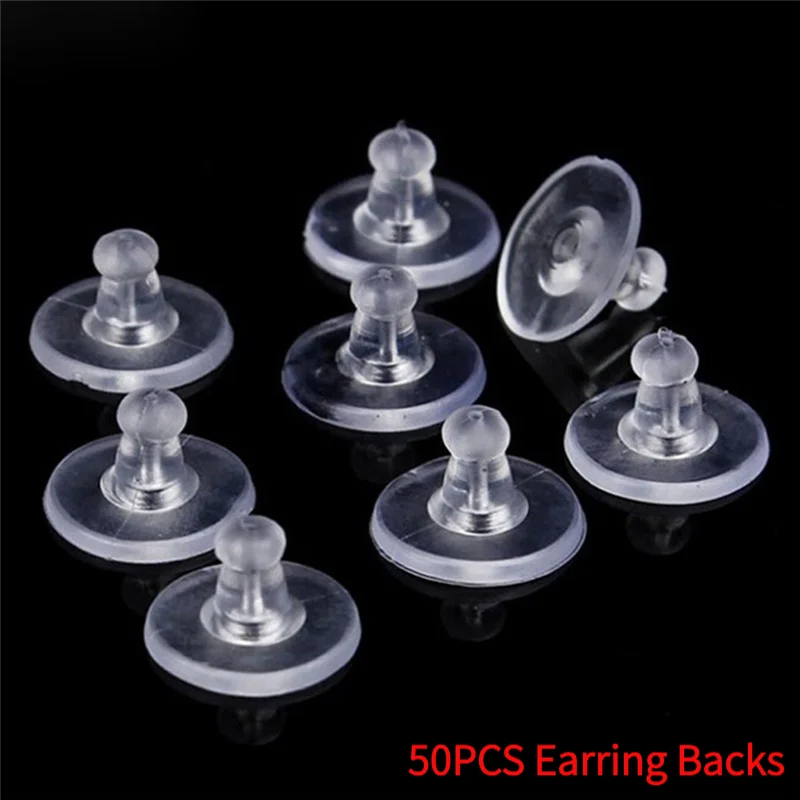 50PCS Heavy Duty Rubber Earring Backs Sleeves Holders Stoppers Soft Nut Silicone.