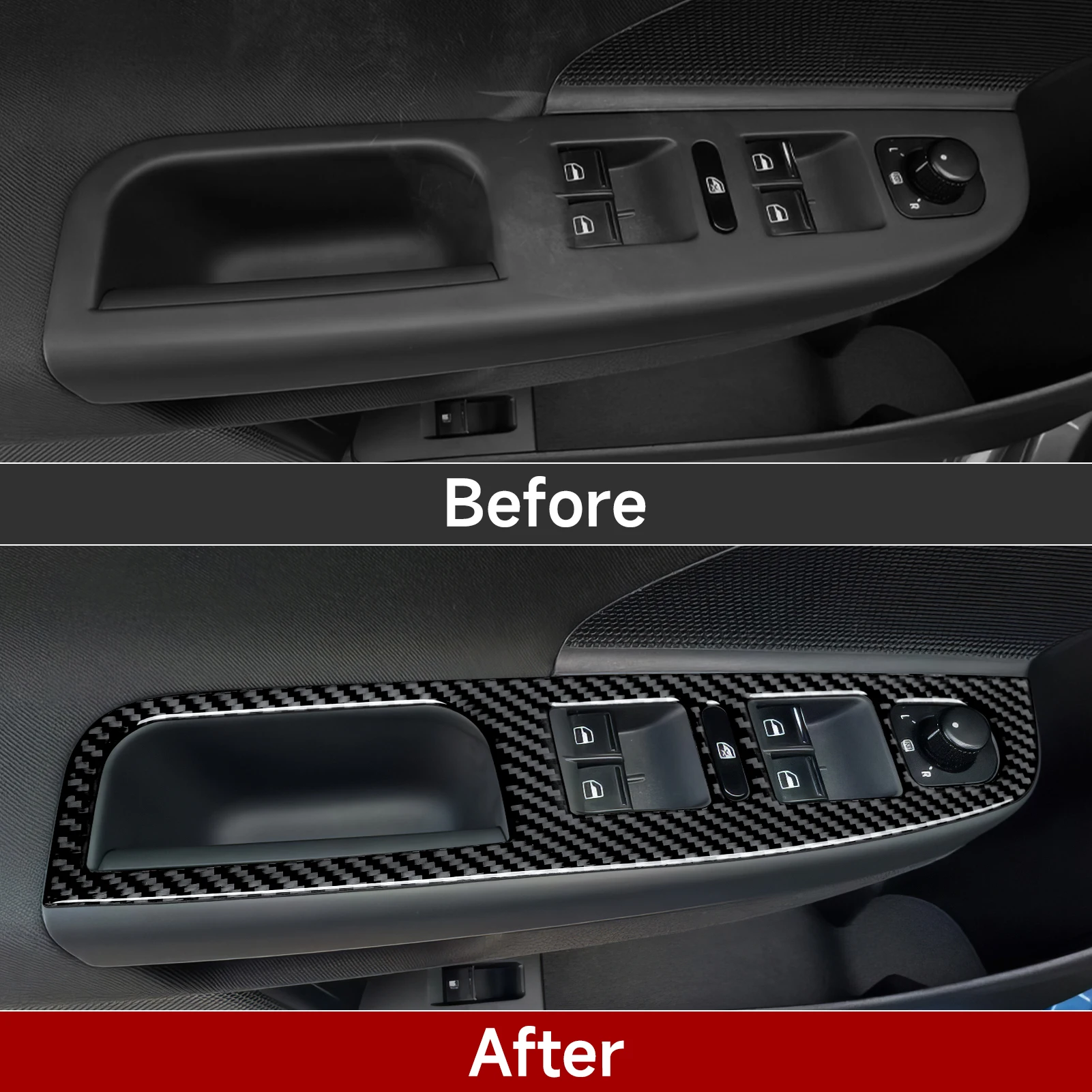 Car Window Lift Switch Panel, Carbon Fiber Interior Sticker, For VW Jetta V Golf V VI MK5 MK6 R32 GTI Plus Variant Accessories view 4