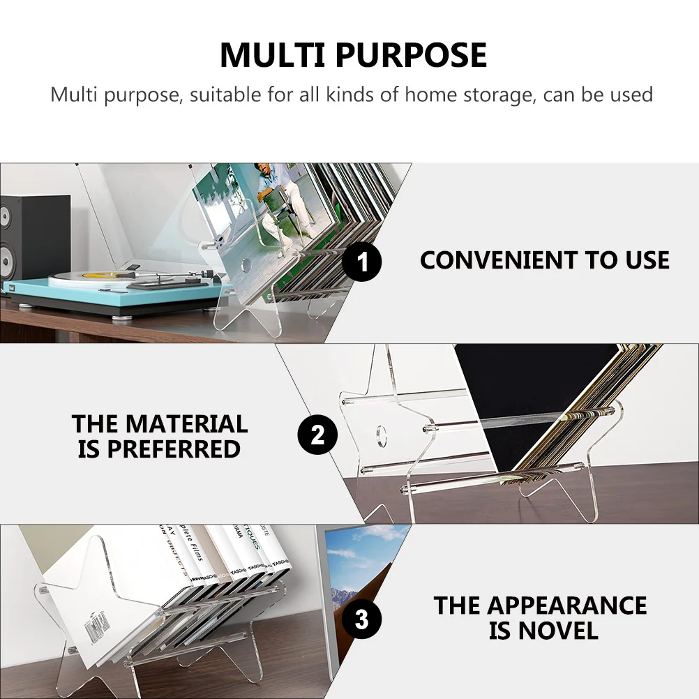 1Pcs Transparent Star Shape Desktop Storage Organizer Book Container for Home Office Cd Display Holder Desktop Storage Box