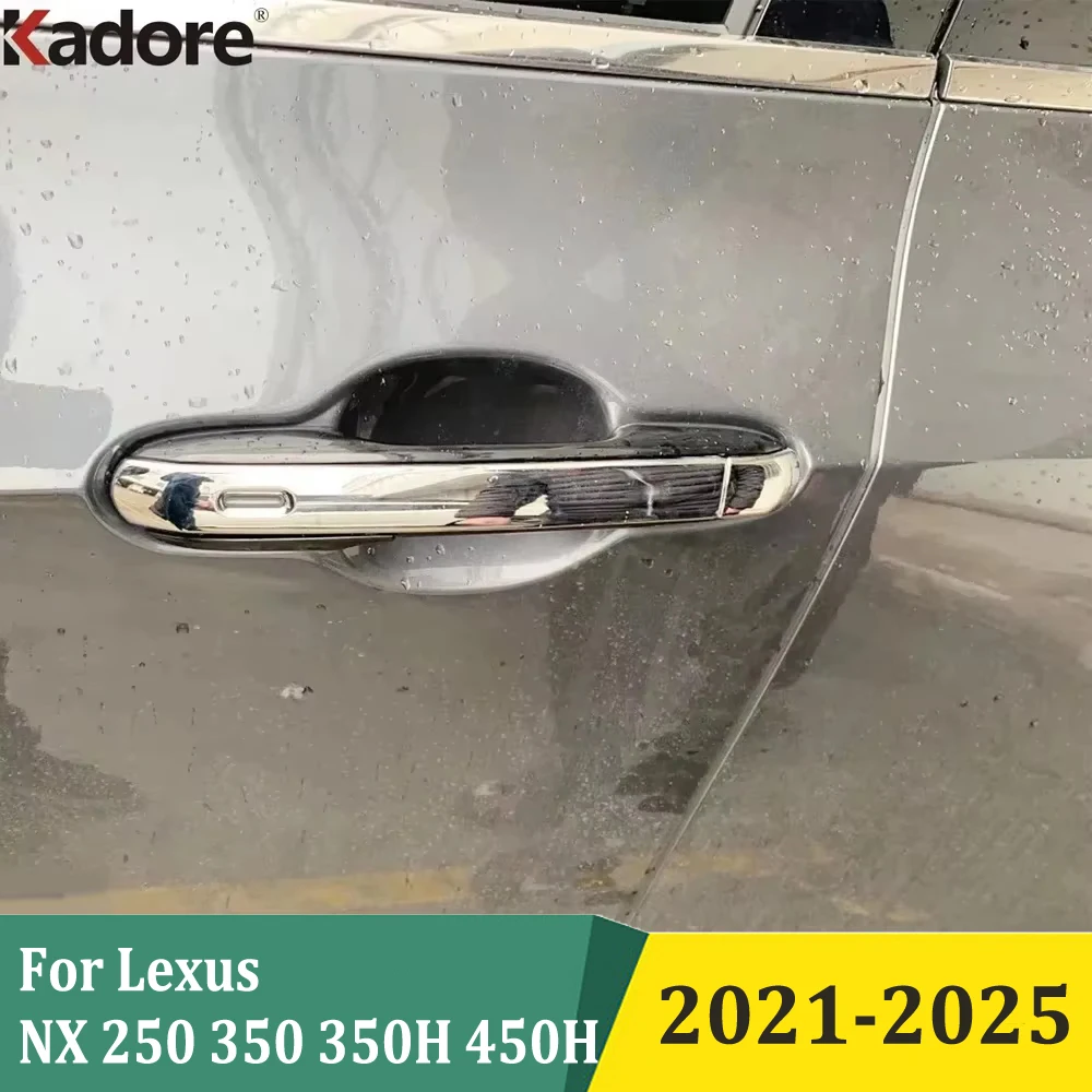 

For Lexus NX 250 350 350H 450H 2021 2022 2023 2024 2025 Chrome Side Door Handle Cup Cover Trim Sticker Exterior Accessories