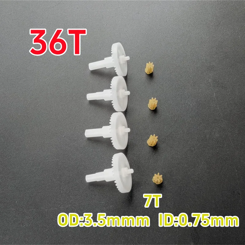 36T 7T Big Small Motor Gears 0.4M Coreless Motor Toy Model Spare Parts 7 Teeth Pinions R/C Quadcopter Drone