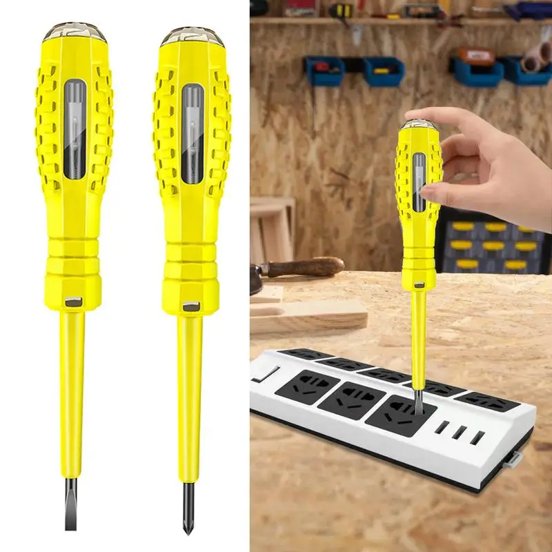 Voltage Tester Pen Measuring Electric Pen Screwdriver 2-in-1 Strong Magnetic Screwdriver Electricity Detector Electric Voltage