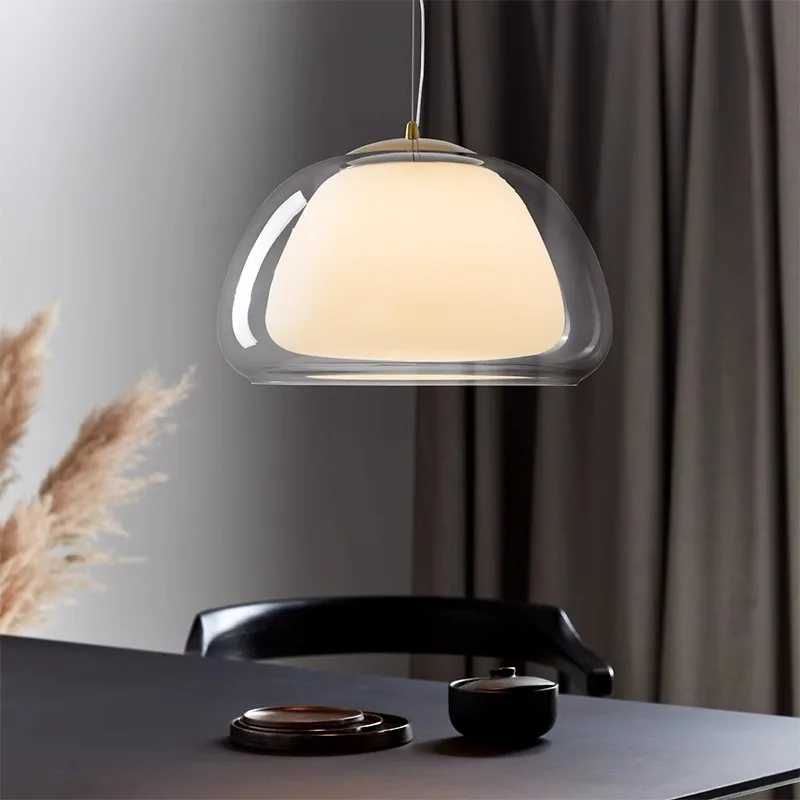 

Restaurant pendant light, Danish cream style bedroom bedside lamp, creative jelly high-end bar counter dining room light
