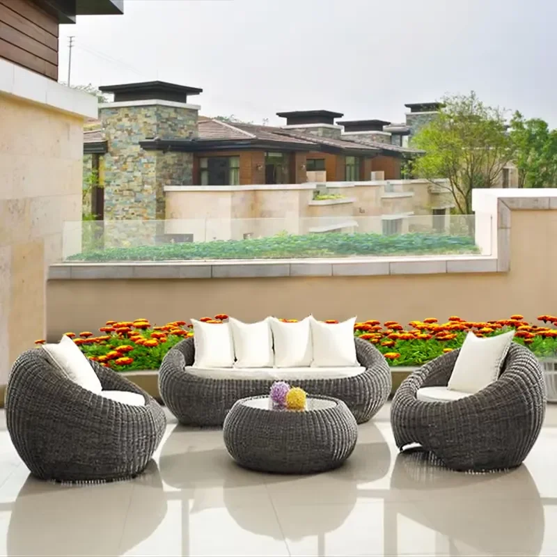 Outdoor Rattan Curved Sofas Rattan Sofa 123 Living Room Sofa Set