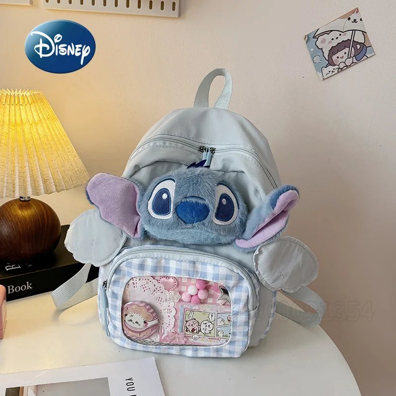 

Новый кукольный рюкзак Disney Stitch, женский рюкзак с героями мультфильмов, большой вместительный модный плюшевый рюкзак для куклы, легкий и высокое качество