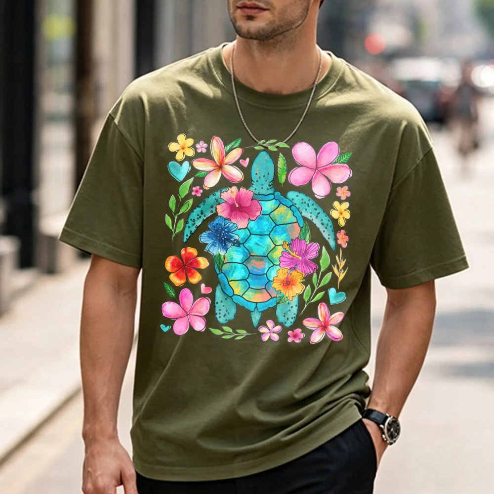 Floral Sea Turtle Shirt Boho Turtle T-Shirt Trendy Summer Tee Nautical TShirt Cute Beach Top Ocean Life Tee Beach Lover Gift