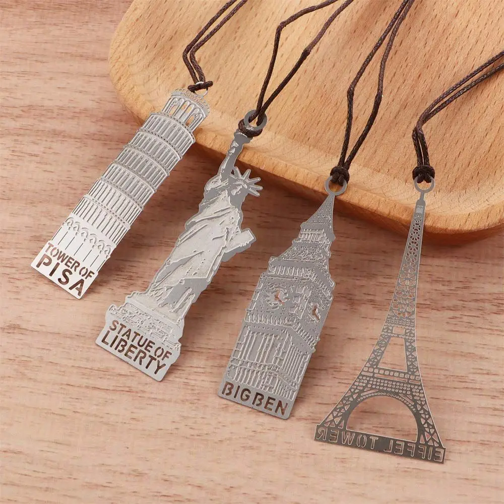

Stationery Building Book Mark Metal Paper Clips Statue of Liberty Eiffel Tower Mark Page European Bookmark Big Ben Bookmark