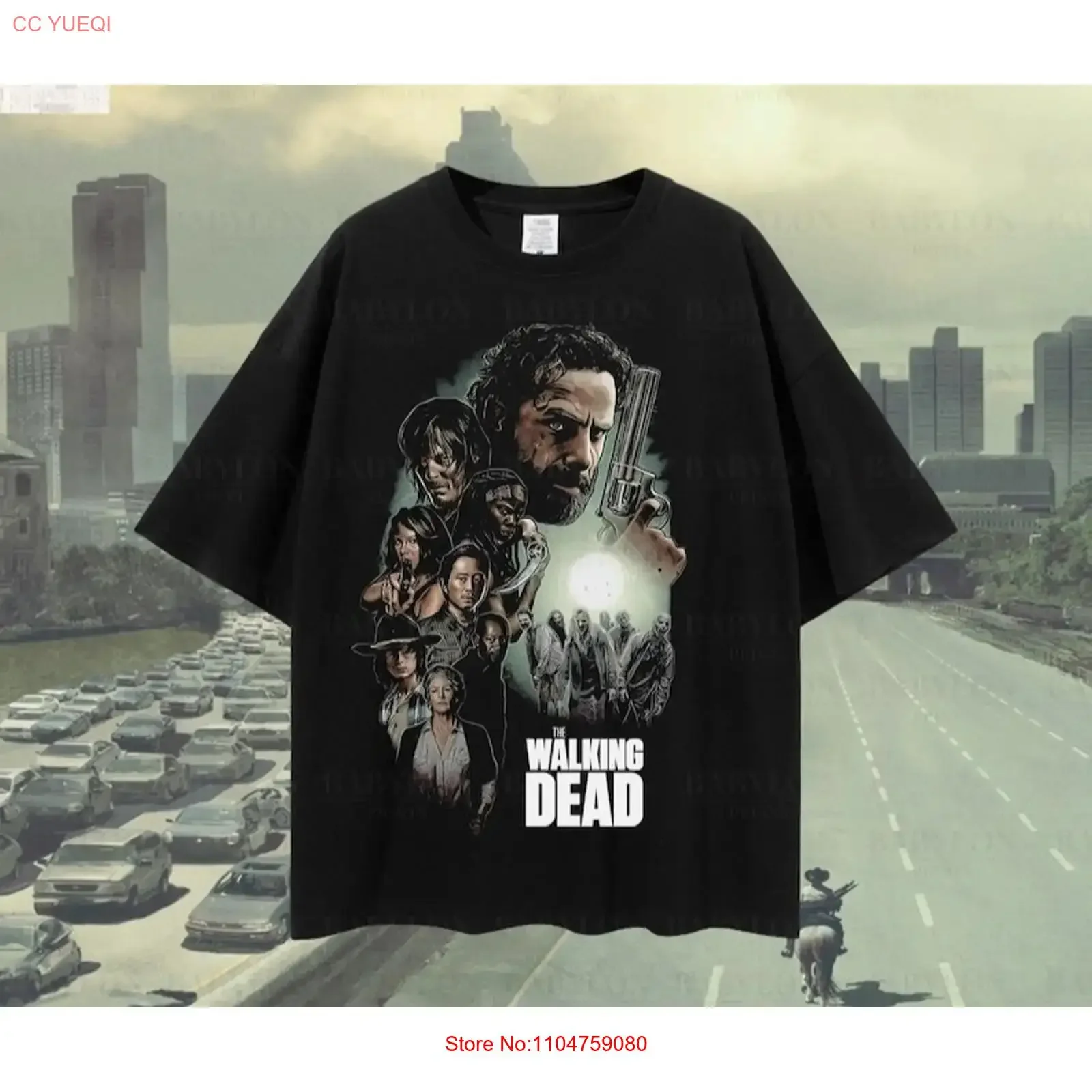 The Walking Dead Group T Shirt SweaT TWD Daryl Dixon vintage Washed graphic Stylish Casual Breathable streetwear Soft fashion