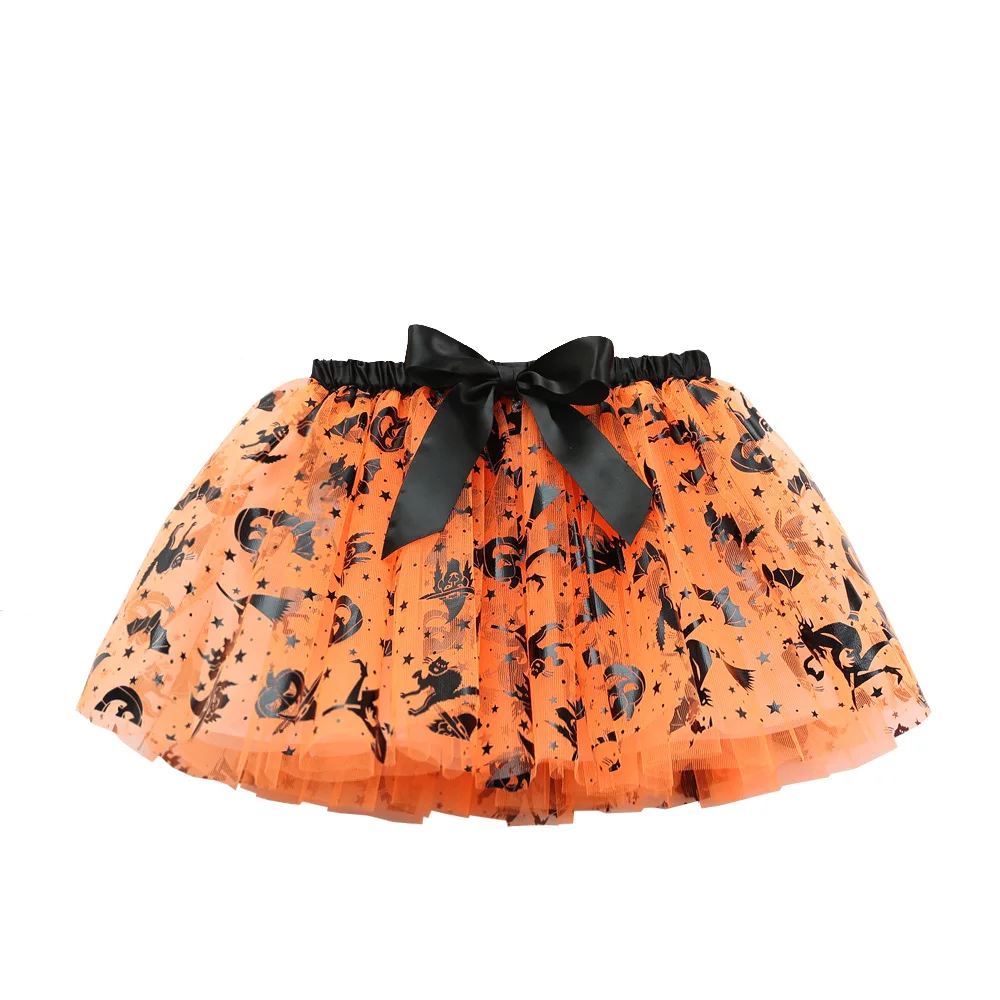 Girls Tutu Skirt Kids Ballet Princess Pettiskirt Fluffy Tulle Skirts Lovely Ball Gown Halloween Pumpkin Children Clothing Baby