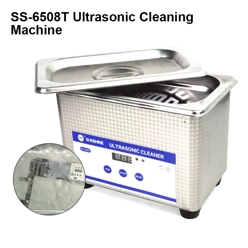 SUNSHINE SS-6508T 800ml Digital Ultrasonic Cleaner with Smart Touch Panel SUS304 Stainless Steel Motherboard Cleaning Machine