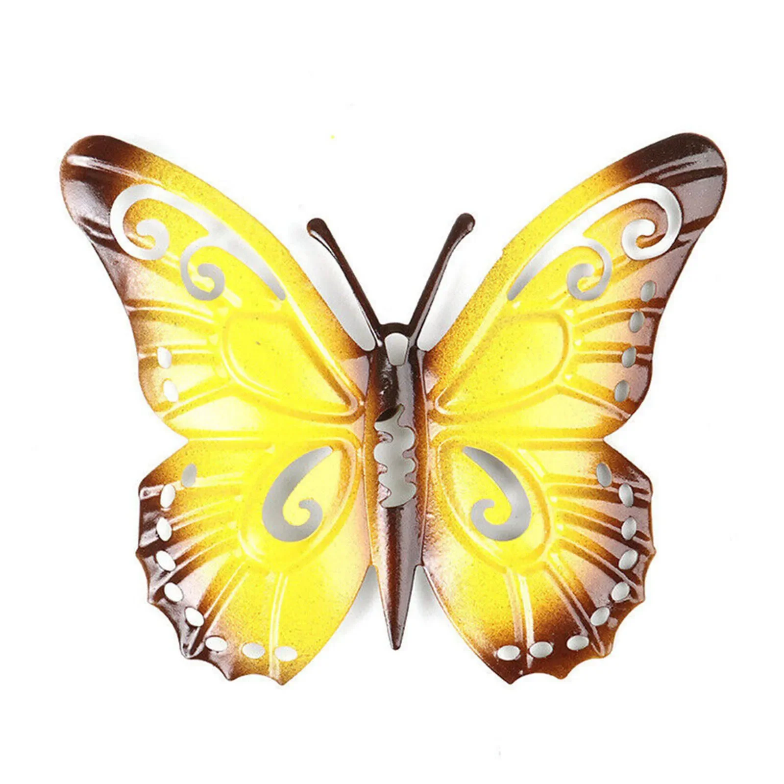 

1 PC Colorful 3D Metal Butterfly Yard Decor Hollow Out Butterfly Garden Large Decorative Wall Art Fence Sculpture Ornament