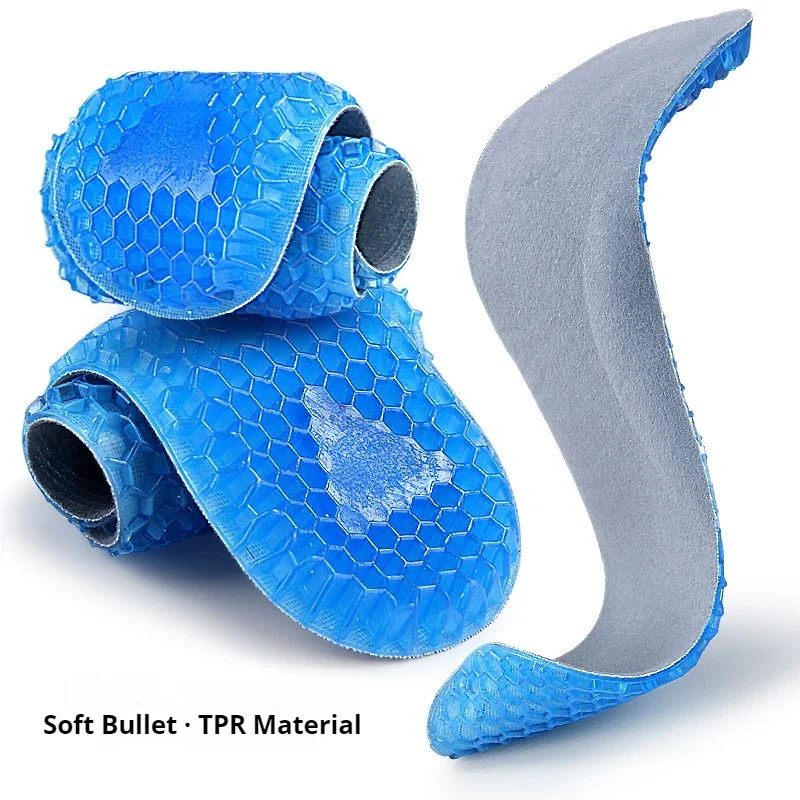 Honeycomb Silicone Shoe Insoles, Super Soft Shock Absorption Inserts, Breathable Velvet Surface Cushion Insoles for Men Women