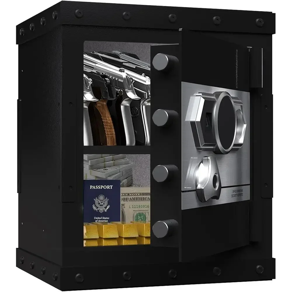 Heavy Duty Biometric Safe with Smart Alarm, 71.47 lbs, 16.53 x 14.17 x 20.47, Ideal for Home Security