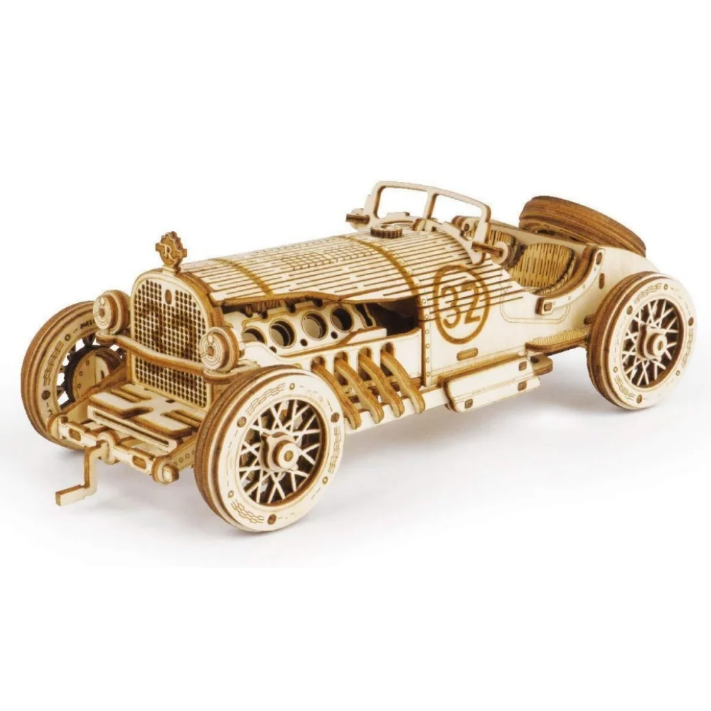 Robotime Classic Car 3D Wooden Puzzle Train Army Jeep Heavy Truck Vintage Car 1:15 Scale Model Building Kits for Kids
