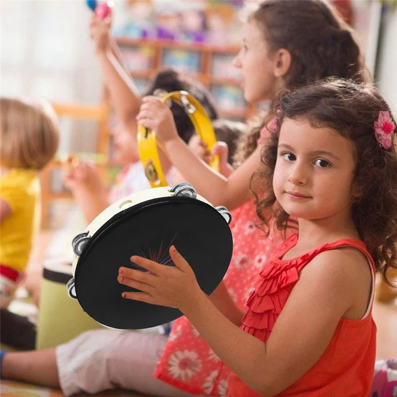 AED2-10 بوصة يده الدف صف مزدوج جلجل طبل قرع أداة الكبار الكنيسة KTV أداة عزف موسيقى الرقص