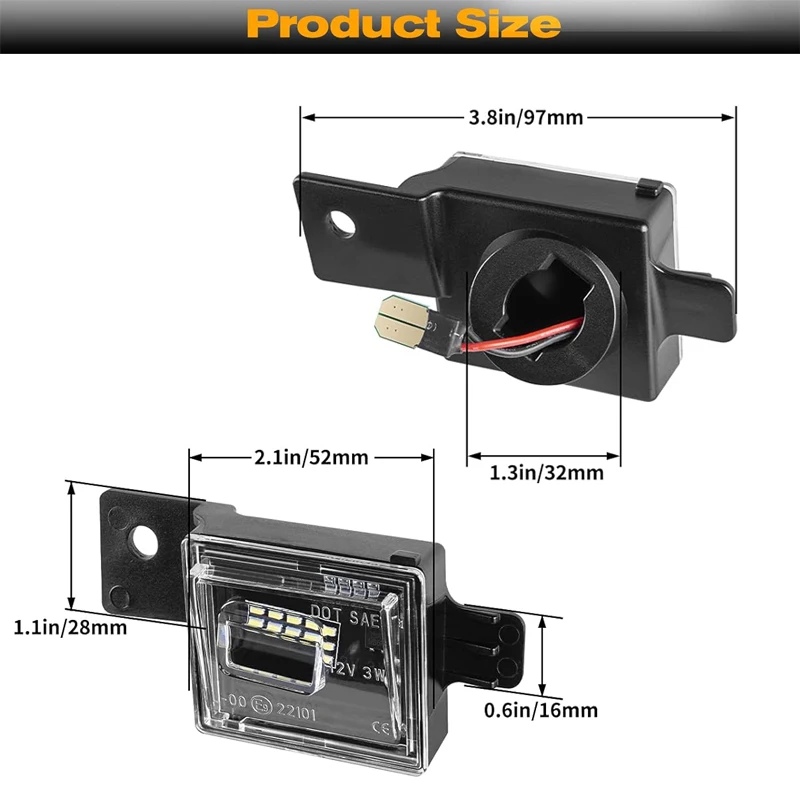 ل تشيفي سيلفرادو 2014-2022/جي إم سي سييرا 2015-2021 كولورادو 2 قطعة LED رقم ترخيص السيارة لوحة ضوء رقم لوحة مصباح استبدال #4