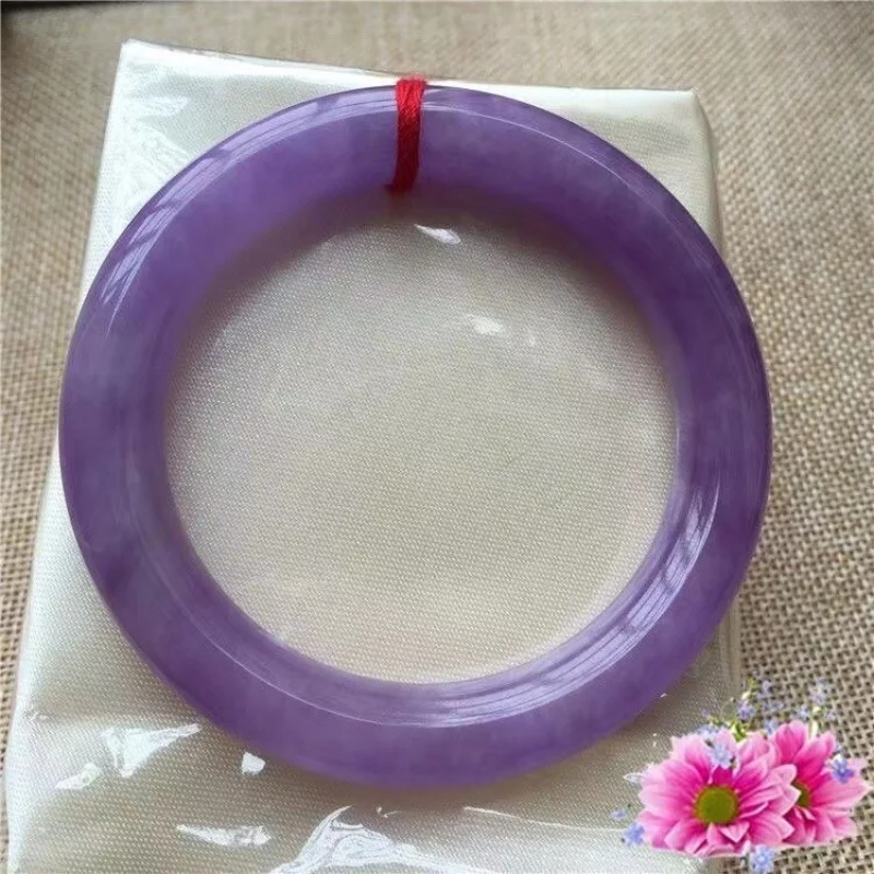 

Certified Natural AAA Ice Purple Burmese Jade jadeite bracelet bangle 57MM