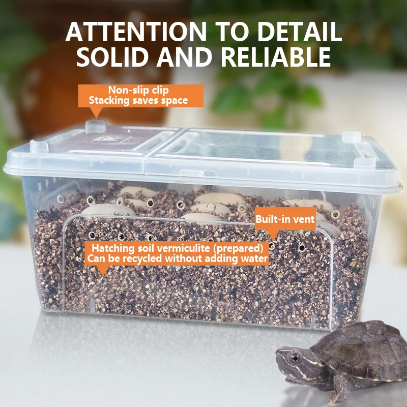 1Pc Reptile Breeding Feeding Box for Lizard Spider Turtle Containers Habitat Cage Transparent Plastic Insect Rearing Hatching