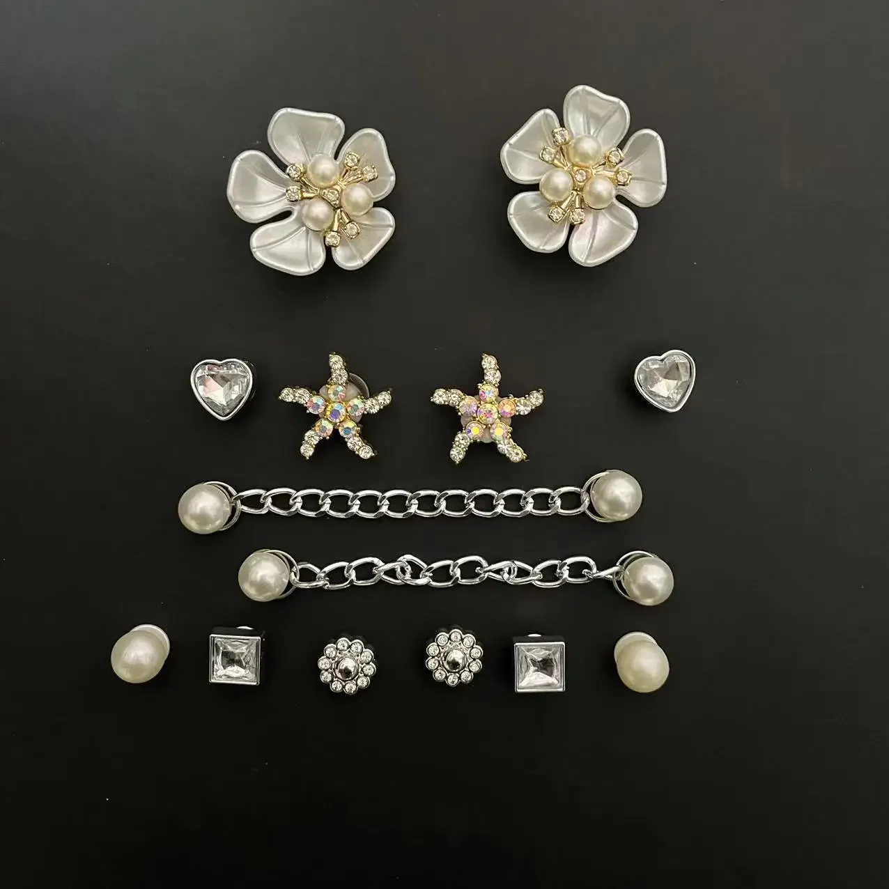 New Style Pearl flower design Vintage Fashion Clogs Shoe Accessories Elegant Shoe buckle decoration Diamond Charms woman gifts