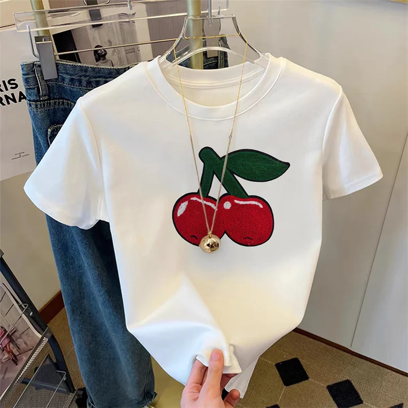 2025 T-shirt a maniche corte da donna stampata a maniche corte taglie forti T-shirt da donna allentata estiva Modello di lettera di alta qualità CCXX210