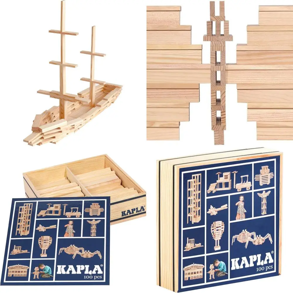 Set di blocchi da costruzione in legno da 100 pezzi di KAPLA
