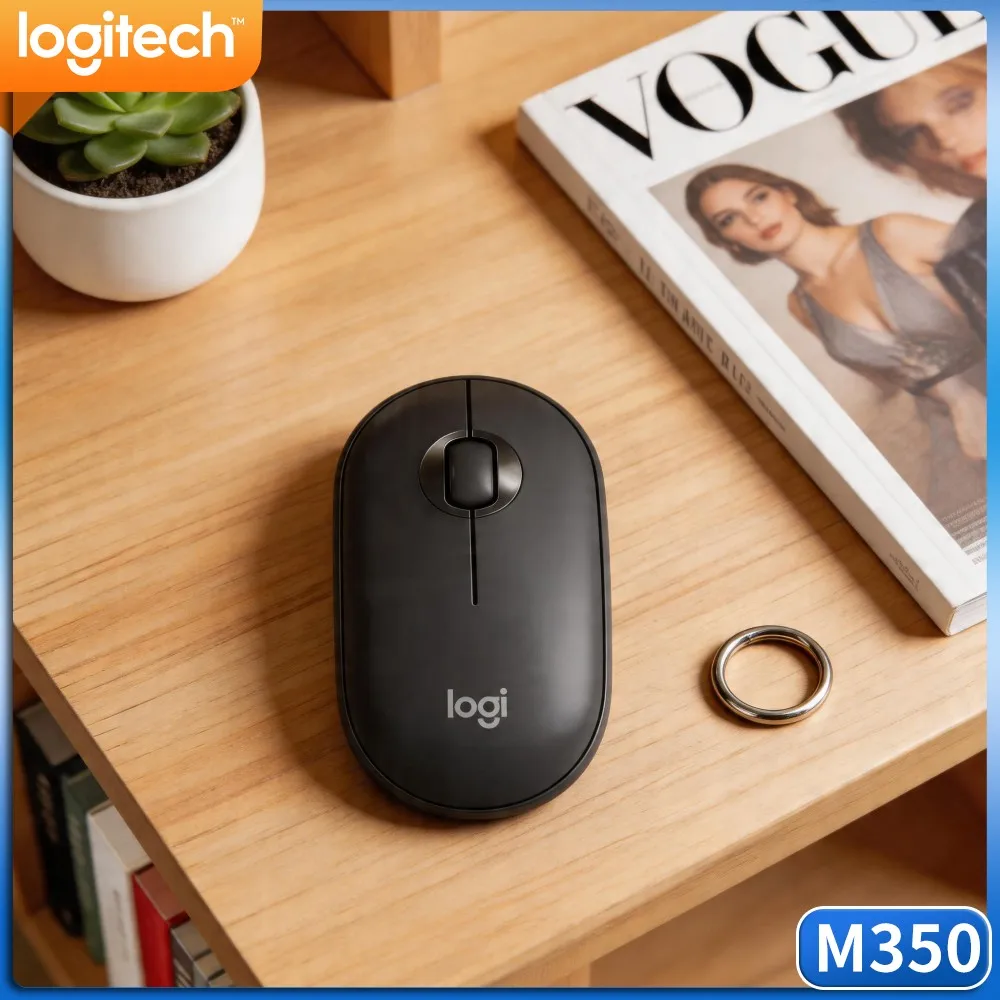 Logitech M350 PEBBLE Long Battery Wireless Mouse Travel Dual Mode For Laptop PC Tablet Home Office Daily Use