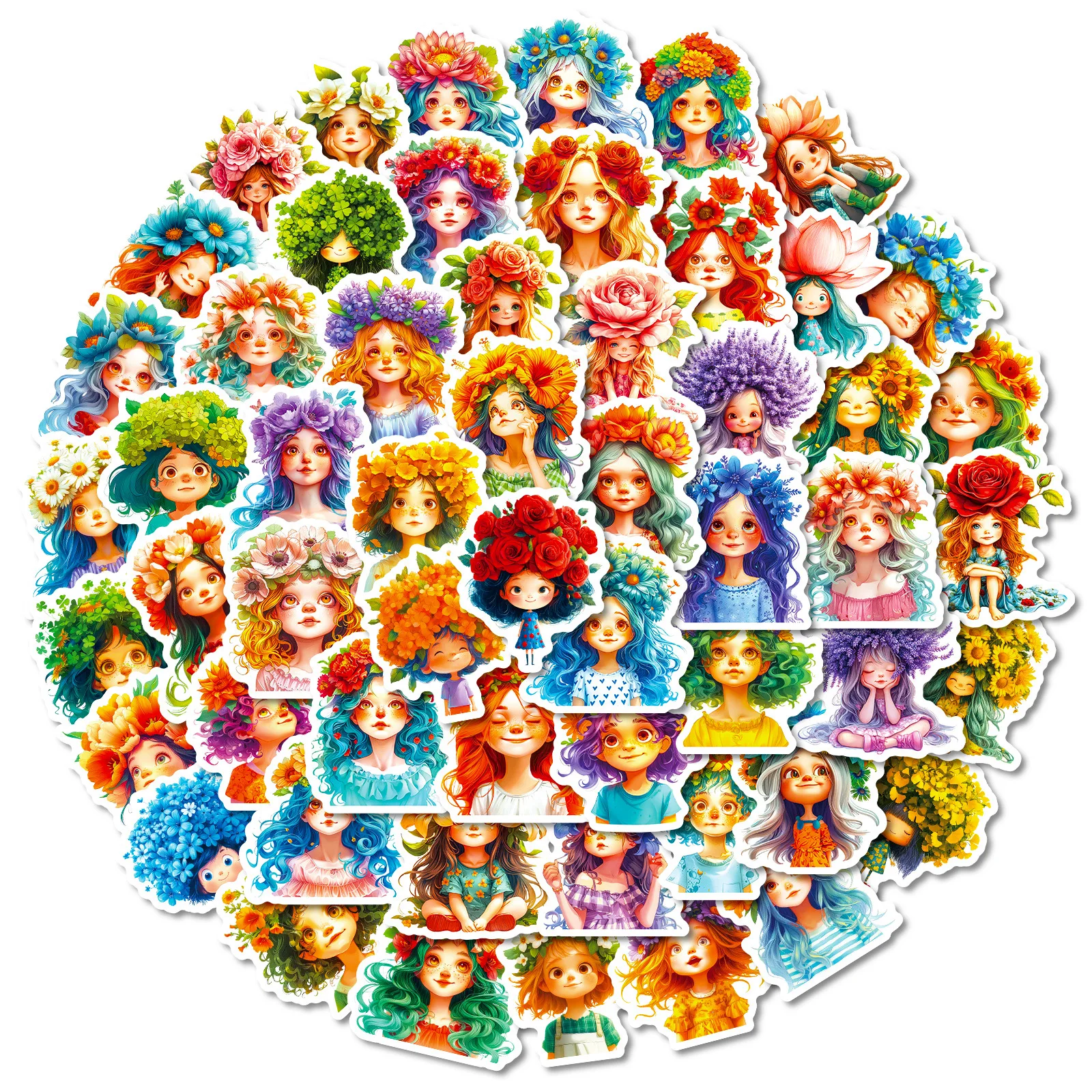 56 pçs flor menina graffiti adesivos bonito meninas dos desenhos animados decalque notebook telefone guitarra copo skate adesivo à prova dwaterproof água brinquedos do miúdo