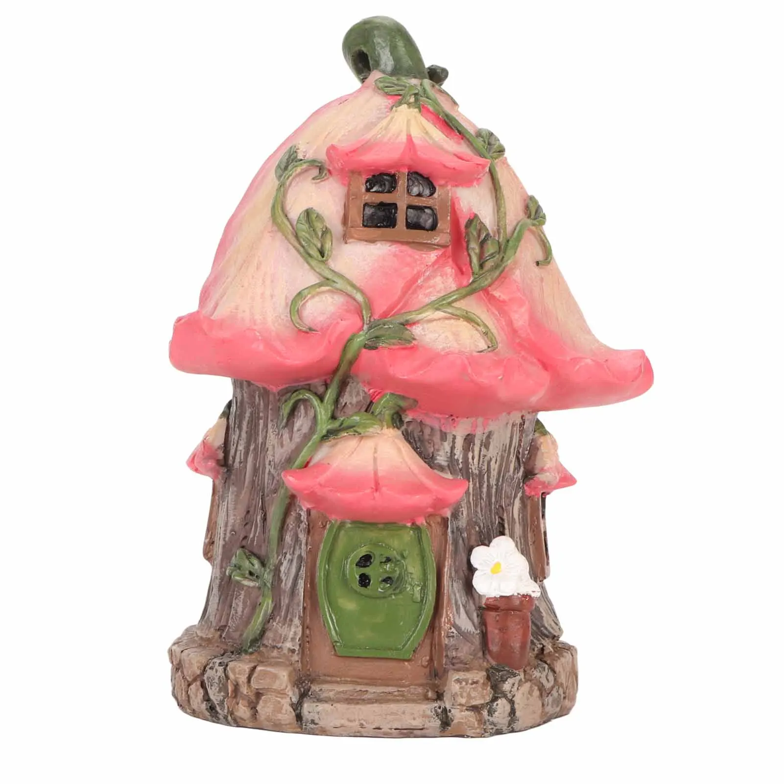 Garden Gnomes House Figurine Resin Dustproof Waterproof Gnome Fairy House Statue Ornament for Patio Backyard Countertop Decor