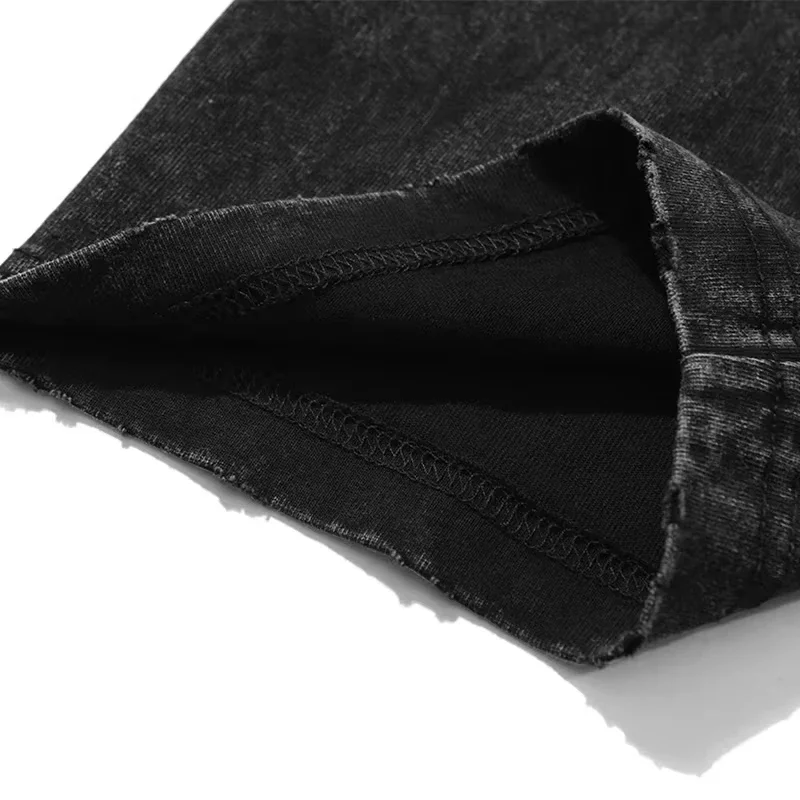 2024 الصيف الرجال والنساء غسلها الهيب هوب قمة خمر الكورية موضة الذكور المغني تي شيرت القطن الجولة الرقبة عادية ShortAutumn