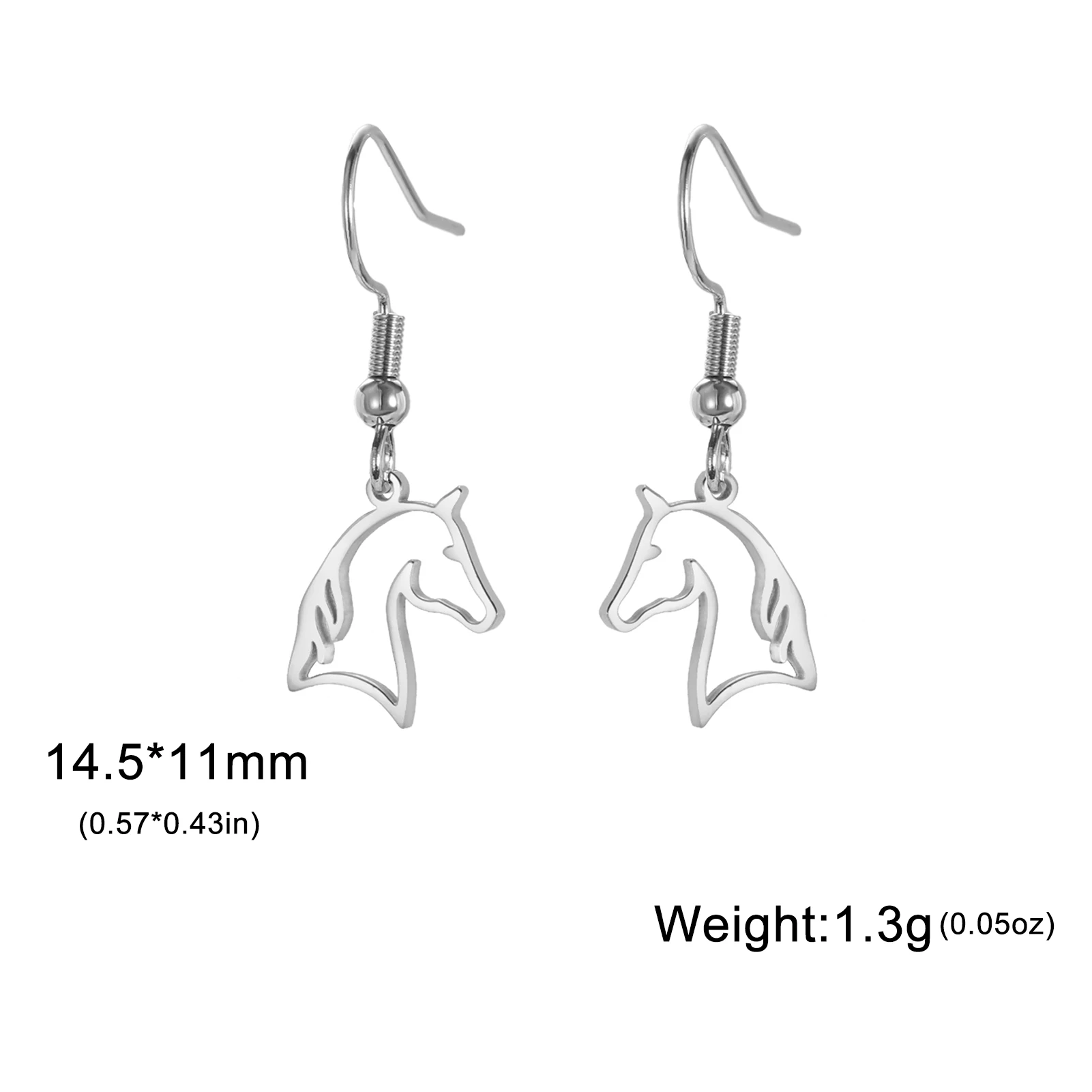 Skyrim Stainless Steel Horse Drop Earrings Gold Color Animal Earring for Women Girls Non fading Jewelry Birthday Gift 2024