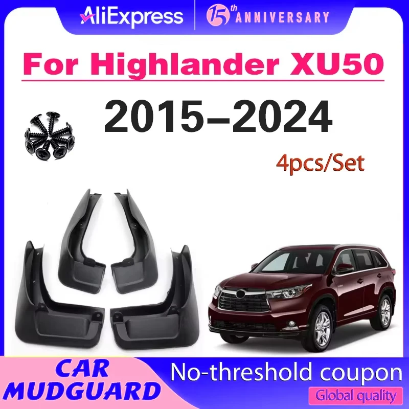 

MudFlaps For Toyota Highlander Kluger 2015-2022 2023 2024 Mud Flap Splash Guard Mudguards Front Rear Auto Car Accessories