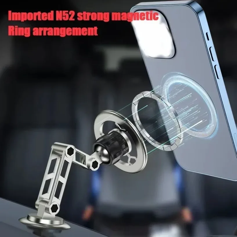 360° Rotation Car Phone Holder Instrument Panel GPS Stand For Magsafe iPhone 16 15 14 13 12 Pro Max Samsung S24 S23 Xiaomi Mount image 3