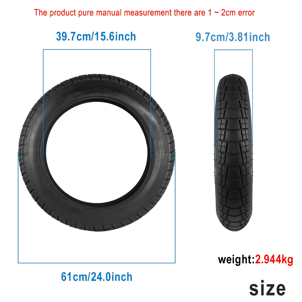 20x3.0 20x4.0 20x4.5 20x5.0 Fat Tire 20x400 Schlauch für 20 Zoll E-Bike – Verschleißfeste Offroad-Sand-Schnee-Reifen-Teile – Detail 34