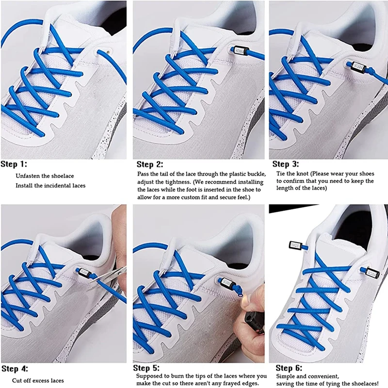 Runde elastische Schnürsenkel ohne Binden, dehnbare Schnürsenkel für Sneaker, Schnürsenkel ohne Binden für Kinder, NICE Lock Schnürsenkel ohne Binden – Detail 6