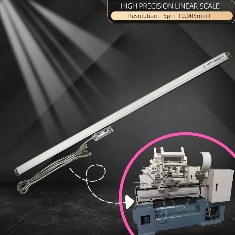 0.005mm Optical Grating Ruler Sensor 5um Linear Scale Ruler for Turning Lathe Milling DRO Display KA300 TTL 70mm~420mm