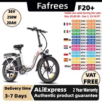 FAFREES F20+ Adult Electric Bike 250W Motor City Ebike 36V 20Ah Battery E-bike 20 Inch Fat Tire Folding Electric Bicycle