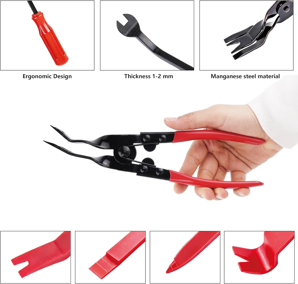 5/6-teiliges Auto-Verkleidungs-Demontagewerkzeug-Set, kratzfreies Hebelwerkzeug-Set für Autotür-Clips, Verkleidungen und Armaturenbrett-Reparatur – Detail 17