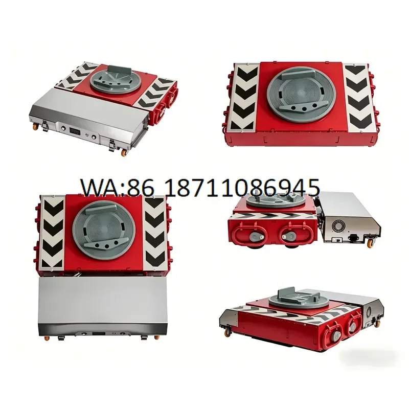 for Foxtechrobot Heavy Duty 50T 360 Degree Rotation PU Wheels Dual Motor Industrial Cargo Tank Trolley Moving Skate