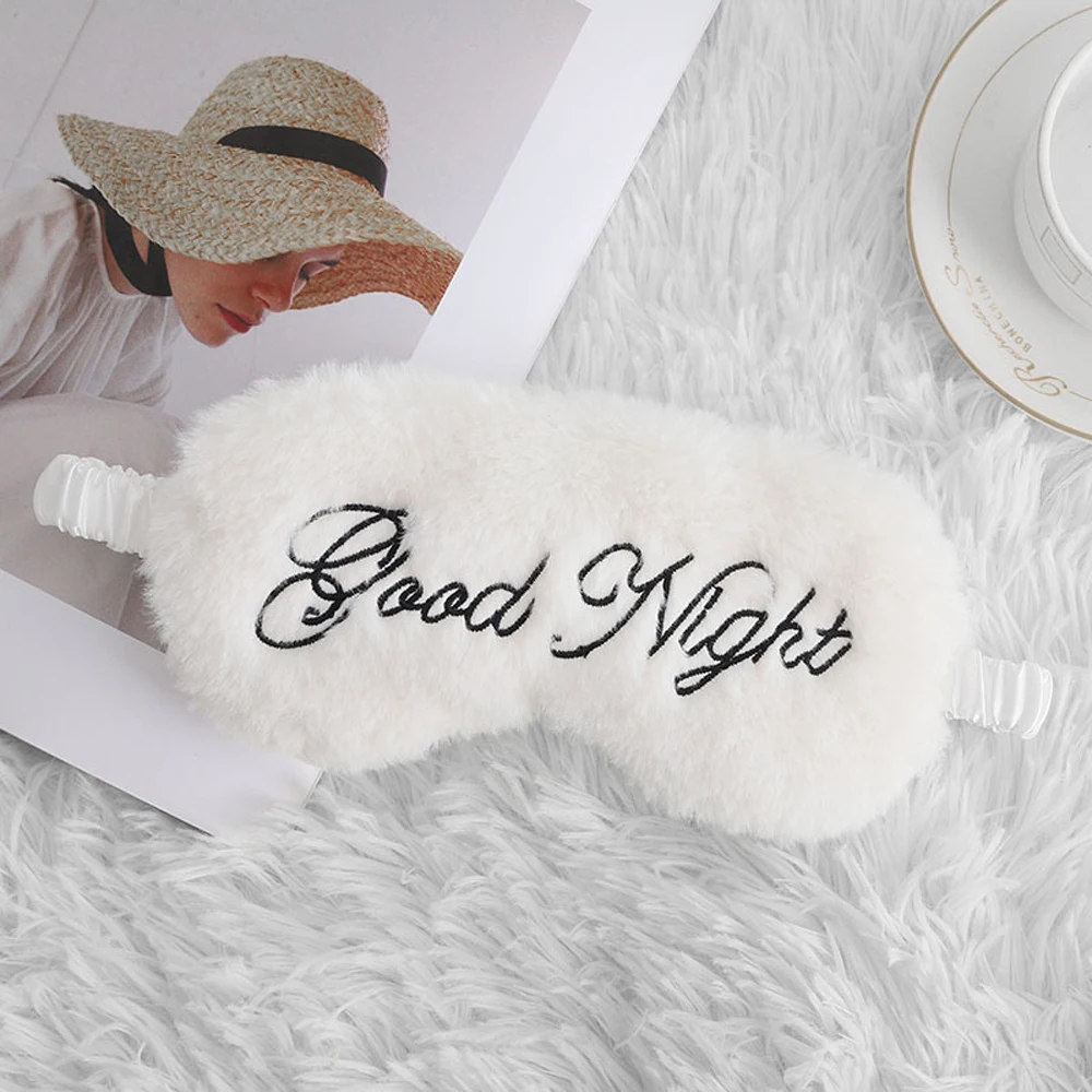 Plush Letter goodnight Sleep Eye Mask Soft and Skin-friendly Eye Covers Sleeping Blindfold for Boys Girls to Sleep Better