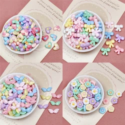 30 Pcs New Fashion Cute Mini Cartoon Bow, Wings, Heart Resin Scrapbook Diy Jewelry Wedding Hairpin Accessories Craft A74