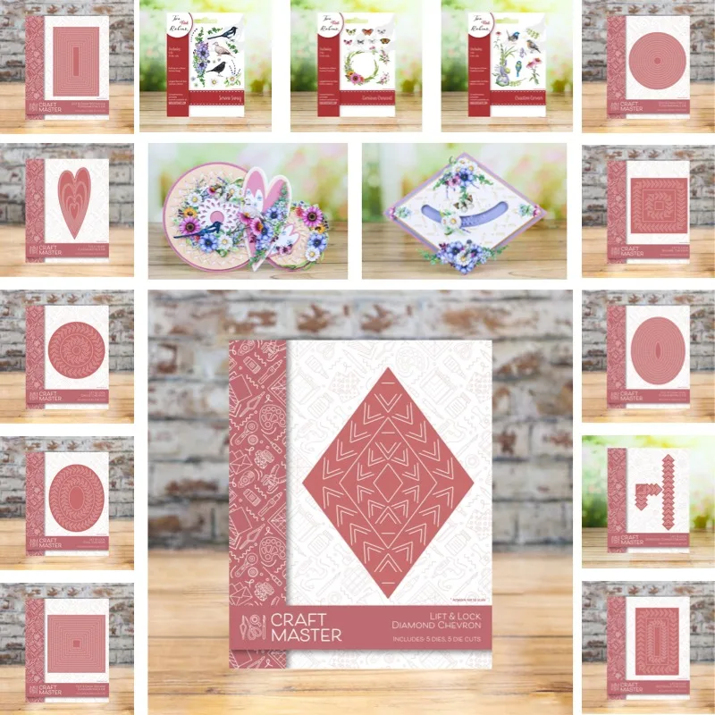 Lift & Lock Border & Corner Chevron Cutting Die Scrapbook Diary Decoration Stencil Embossing Template DIY Greeting Card Handmade