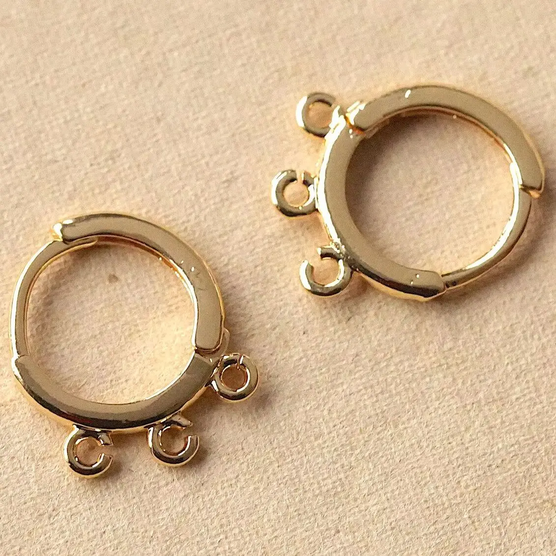 

Copper-plated Real Gold Three Rings And Five Rings, Simple Multi-ring Ear Buckles DIY Handmade Accessories