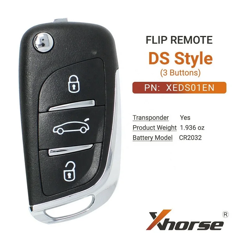 Xhorse Universal Super Flip Remote Key DS Style 3 Buttons XEDS01EN VVDI Remote Key