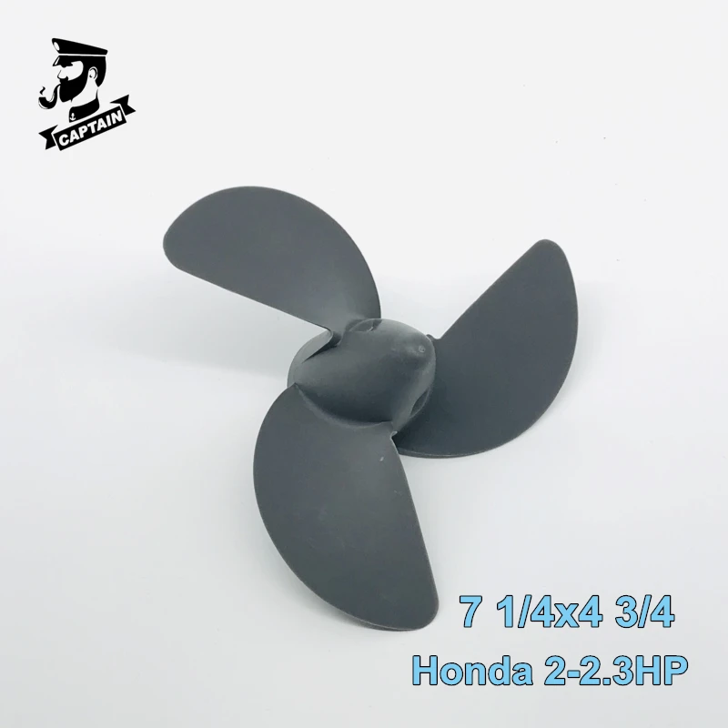 Captain Boat Outboard Propeller 7 1/4x4 3/4 Fit Honda Engine 2HP 2.3HP BF2 /BF2.3HP *NH283* (STIN GRAY) Honda Propeller 3 Blades