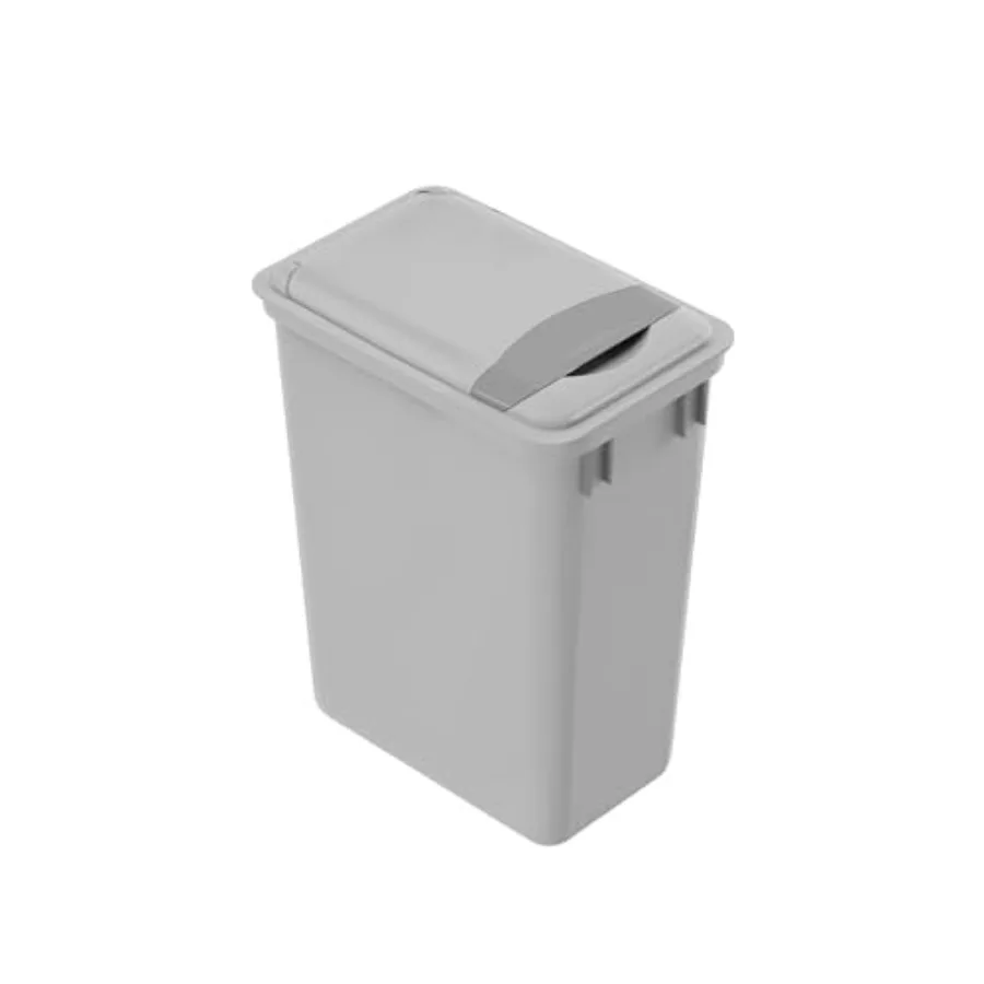 

Dowell 35Qt Gray Square Plastic Trash Can with Lid, Stackable Fits Under Sink or Desk, for Office, Kitchen, Bathroom, or Yard 8