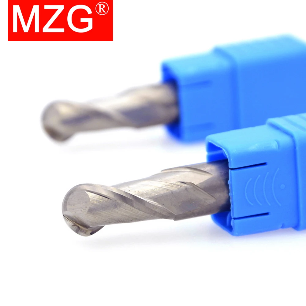 

MZG 2 Flute HRC55 Aluminum Ball Nose Milling Cutter 2 Flutes 50 60 75 100 150mm Tungsten Steel End Mill CNC Machine Endmills