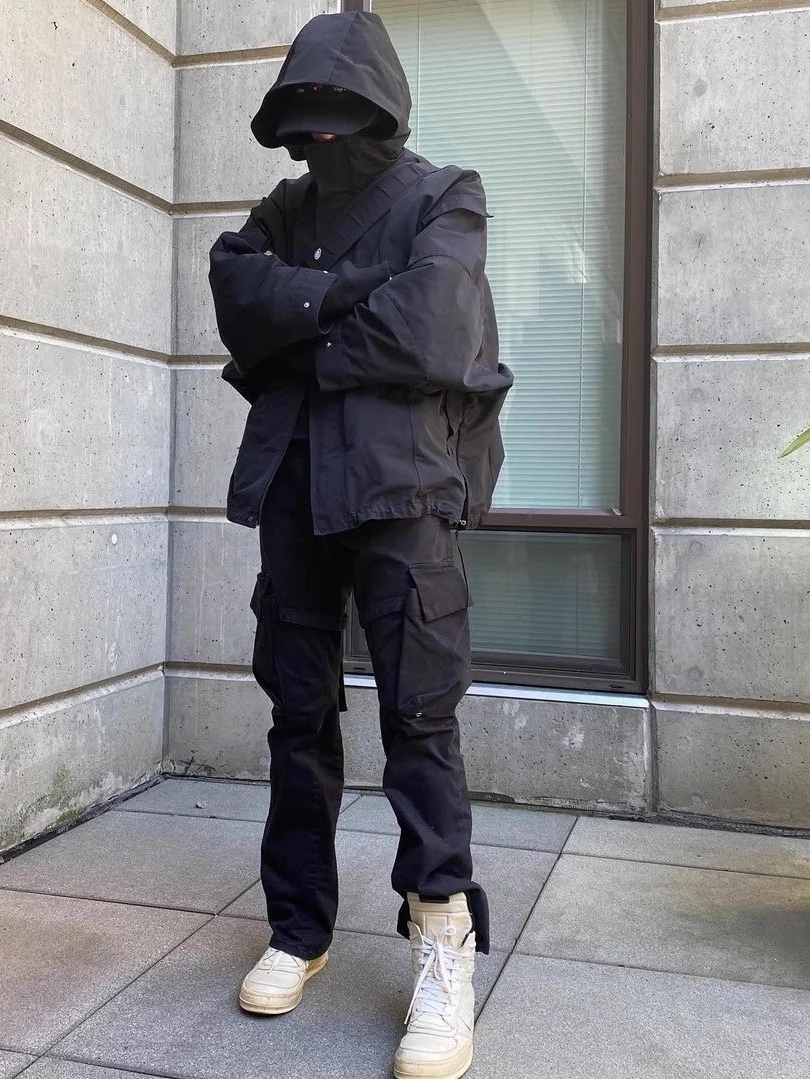 

American High Street Military Bird Workwear Long Pants Men's Trendy Brand Vibe Straight Leg Sa Micro Flared Functional Belt...