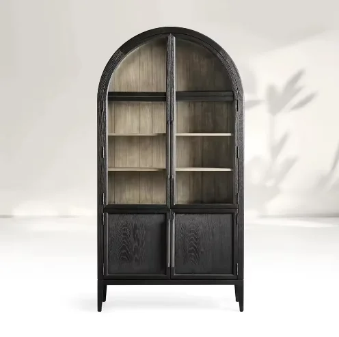 RH Customized French Retro Arched Wine Cabinet, Decorative Bookcase, Sideboard