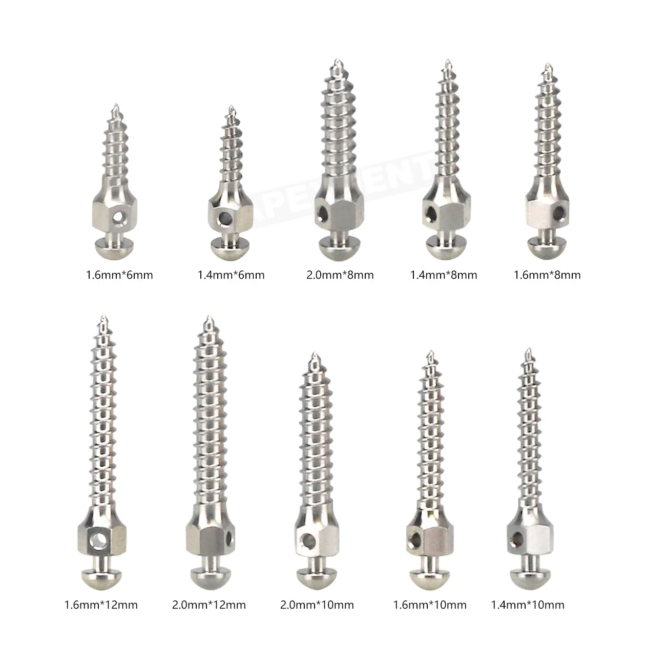 10Pcs/pack Dental Implant Micro Screw Titanium Alloy Anchorage Screws Self Drilling Thread 10 Sizes Dentistry Orthodontic Tools